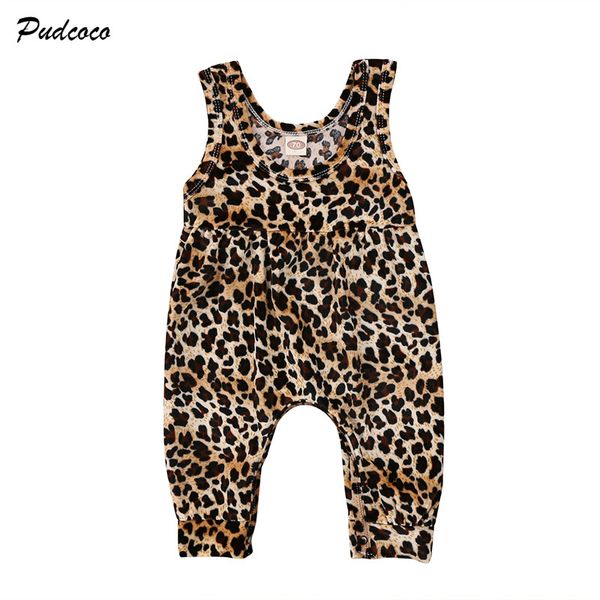 

leopard newborn baby girl summer clothes sleeveless loose romper jumpsuit harem trouser toddler kids fashion sunsuit 0-24m, Blue