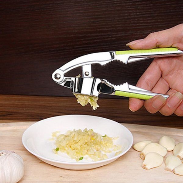 

garlic press & nut cracket 2 in 1 multi stainless steel kitchen squeeze tool alloy ginge crusher garlic grinding kitchen hand tool