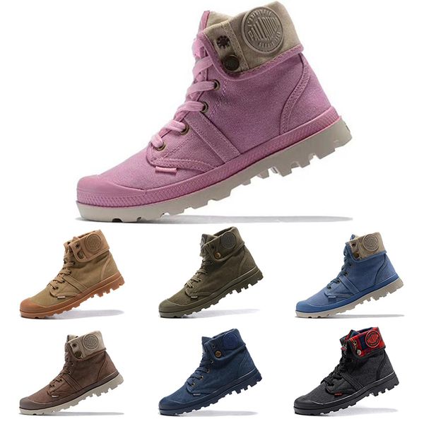 

palladium pallabrouse high army military ankle men women boots canvas sneakers outdoor anti-slip designer casual shoes 36-45, Black