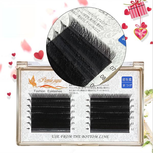 

8~12mm yy weave eyelash extension 0.07mm b/c curl premium natural synthetic mink individual eyelash extension makeup professional