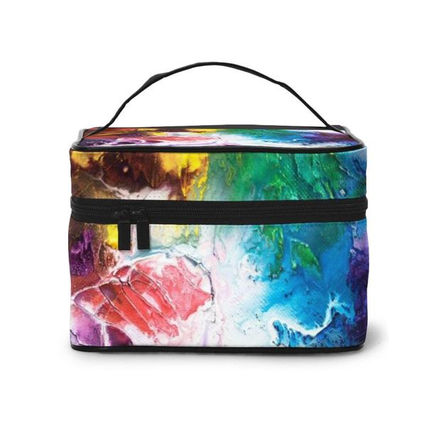 

a makeup bag wash bag receptacle cosmetic abstract painting (6