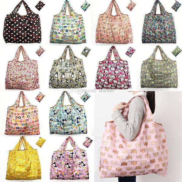 

водонепроницаемых нейлон складных сумок многоразовой бакалея сумка экология сумки tote сумка большой емкость для хранения свободного dhl wx9