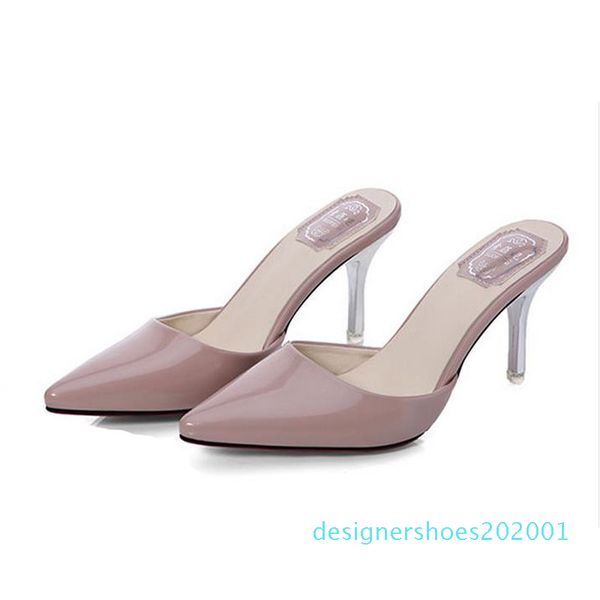 

sandals 2018 summer brand high heels sandals ladies gladiator leather sandals women mules sandalias mujer slippesr d1, Black