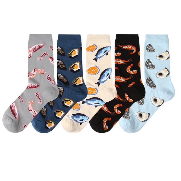 

5 pairs new men women cotton socks casual colorful socks crew street skateboard happy funny harajuku sox meias, Black