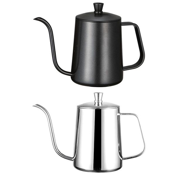 

stainless steel mounting bracket hand punch pot coffee pots with lid drip gooseneck spout long mouth coffee kettle teapot- 600ml