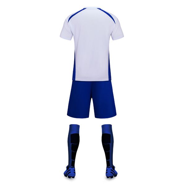 

men blank double-sided football team uniforms kits sports clothes tracksuits personality customized football sets with shorts c03-55, Blue;black
