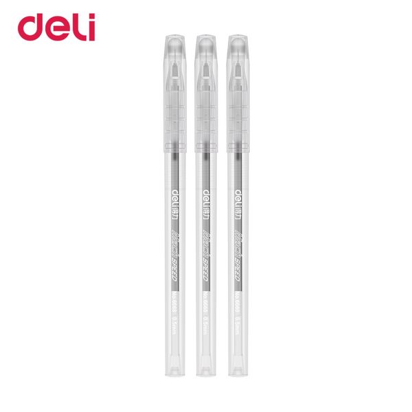 

deli gel pen wholesale 3 pcs 0.5mm black simple visible ink pen school office writing supplies stationary for students refills