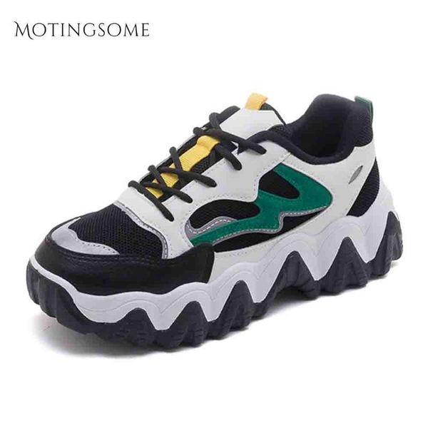 

casual women platform chunky sneakers 5cm high thick bottom dad shoes increase height fashion women shoes designer 2020 new, Black