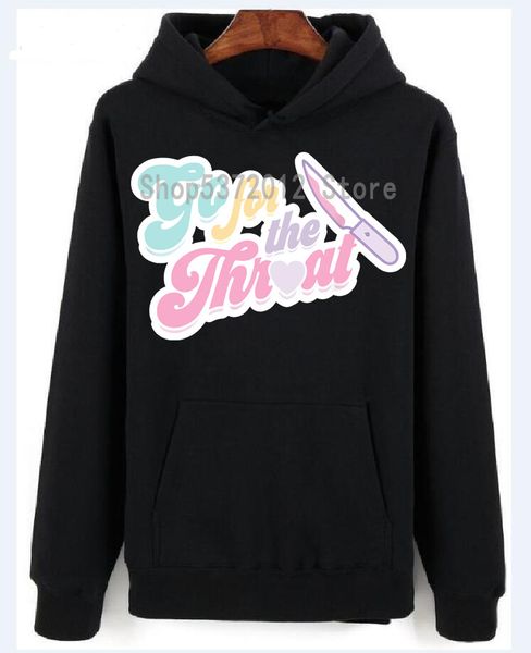 

go for the throat k-12 pastel goth cute knife simple long-sleeved cotton tee, Black