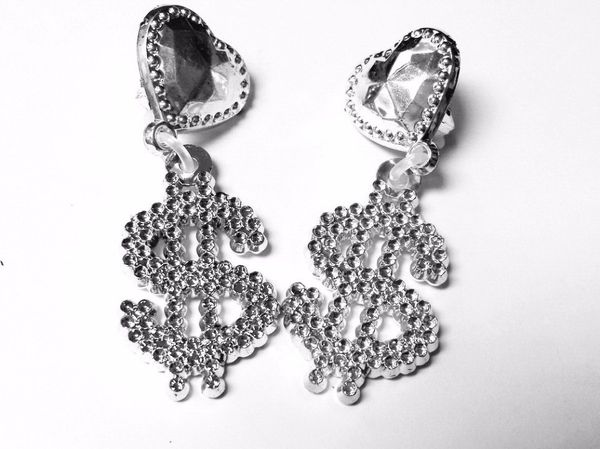 

12pair знак доллара сердце серьги девушка принцесса vintage charms ретро моды birthday party благоприятная pinata сумка шпатлевки подарочные