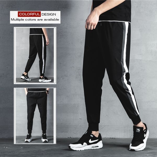 

men's pants sports joggers sweatpants men casual fashion gym fitness workout trousers for track male sportswear pantalon, Black