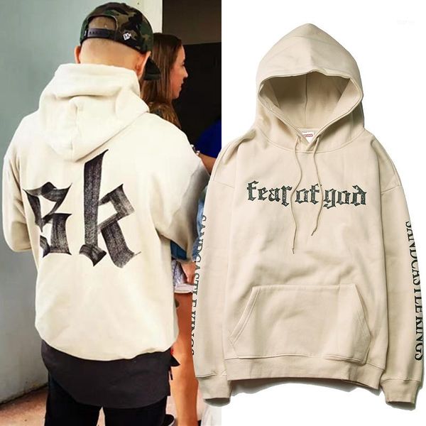 

winter harajuku hip hop hoodie fog letter printed sandcastle kings long sleeve fleece men hoodies1, Black