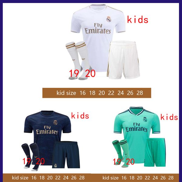

2019 real madrid kids hazard jovic militao camiseta de fÃºtbol 2020 asensio football shirt camisa de futebol kids soccer jersey 19 20, Black