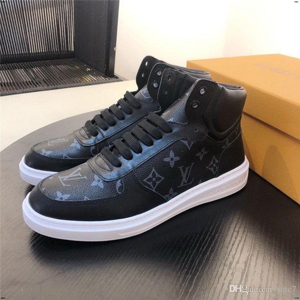 

19ss 2020 platform high sneakers men vulcanized shoes fashion men shoes outdoor breathable casual shoes leather chaussure homme cqcq1, Black