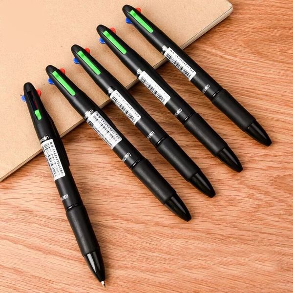 

multicolor ball pen four color multifunctional blue black red and green ball pen press 0.7mm for student stationery and office
