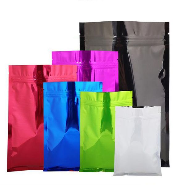 

8x12 cm 7 colors zipper food storage bags resealable poly 200pcs plastic packaging pouch reclosable smell proof polybags for snack spices