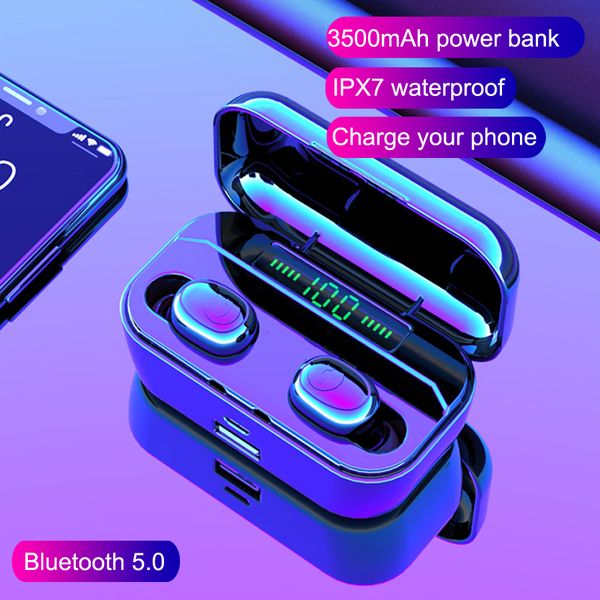 

5.0 bluetooth earphone tws true wireless headphones sport handsearbuds stereo wireless bluetooth headset with mic for phone