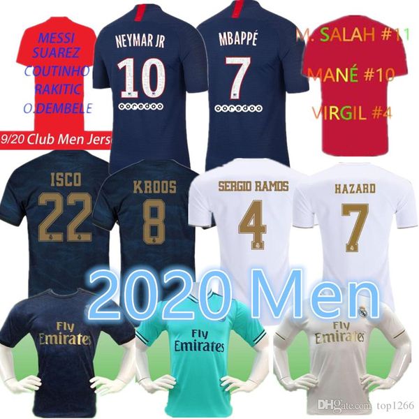 

Top psg 2019 2020 Real Madrid white soccer jerseys football mens designer t shirts ISCO SERGIO RAMOS camiseta de fútbol maillot de foot