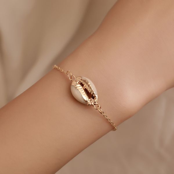 

charm bracelets fashion parts bohemian metal shell conch bracelet simple women's hand jewelry, Golden;silver