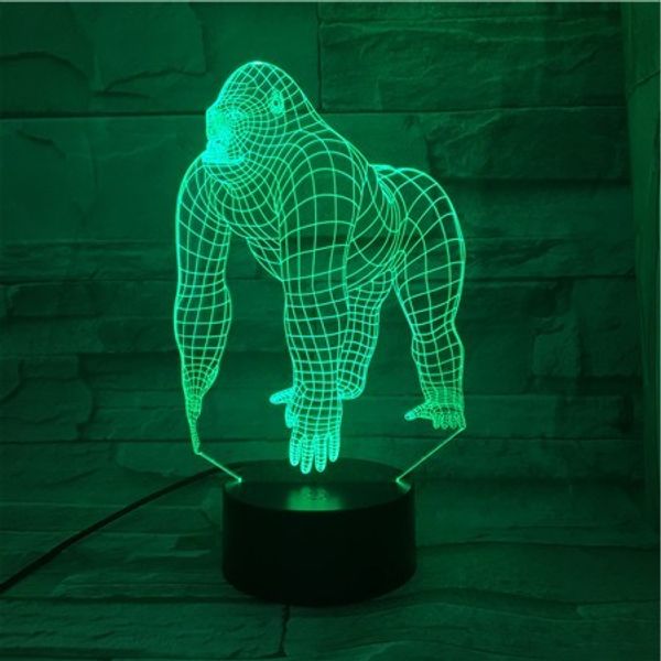 

animal gorilla led night light touch sensor 7 color changing decorative lamp child kids baby kit nightlight orangutan 3d lamp