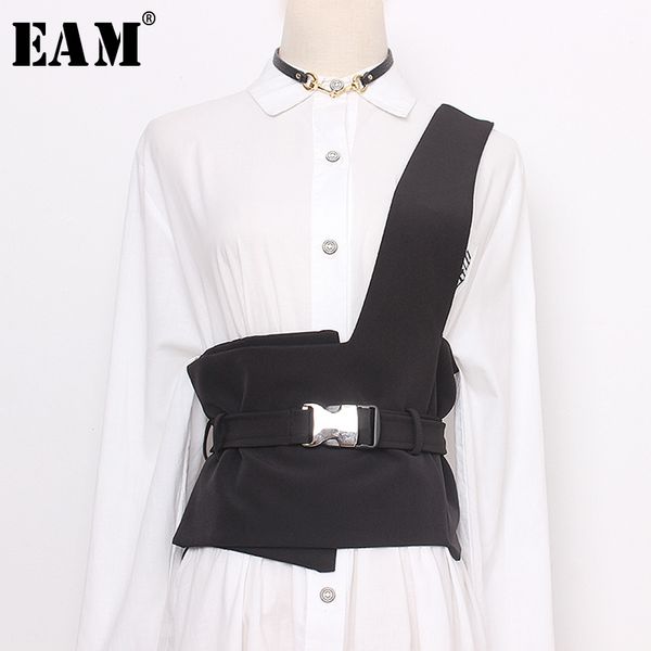 

eam] black strapless split joint buckle wide temperament belt personality women new fashion tide all-match spring 2020 1n949, Black;brown