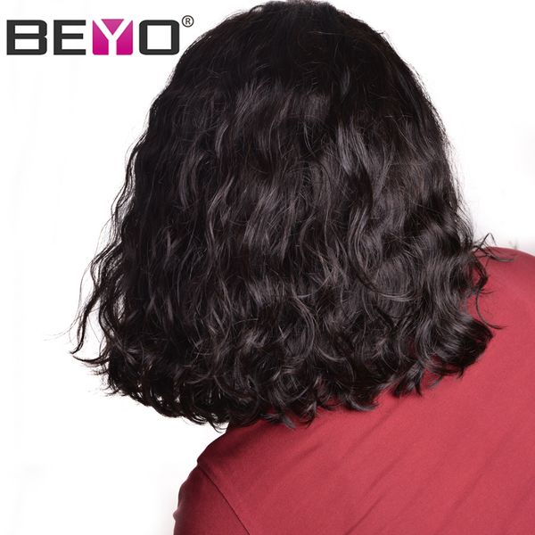 

бразильский естественная волна короткие боб парик 13x6 фронта шнурка человеческих волос парики для чернокожих женщин 150 плотность pre щипко, Black;brown