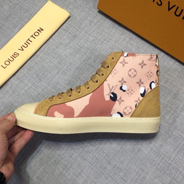 

new style luxury high-end men's casual sports shoes fashion design brand platform high-men's shoes classic retro pattern size: 38, Black