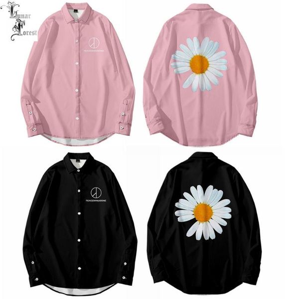 

daisy gd 3d printing shirt women/men casual long sleeve cool loose button streetwear overclothes oversize 6xl, White;black