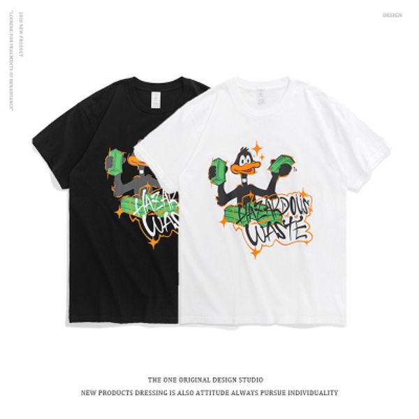 

japanese vintage fashion designer brand short sleeve t-shirts for men women luxury casual work loose 2 colors tees, White;black