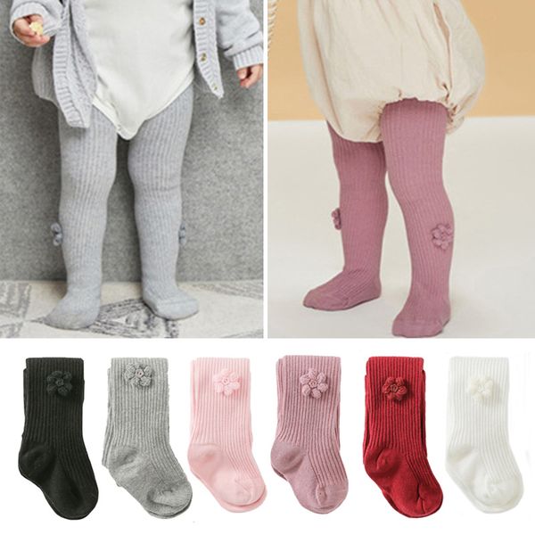 

knit cotton baby girl tights children pantyhose flower striped newborn winter warm tights, Blue