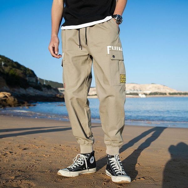 

2019 new casual pants high street men brand clothing elastic male trousers men joggers leggings pencil pants, Black