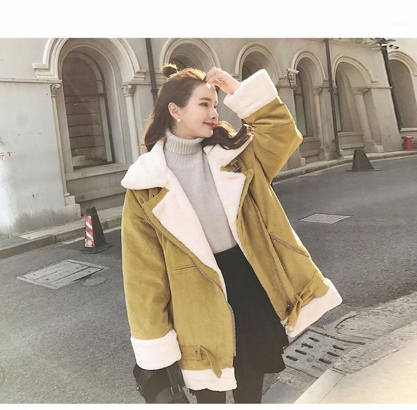 

с длинным рукавом сплошной цвет женской одежды мода стиль повседневная одежда женские зимние десингер толстые из искусственных меховых пальт, Black