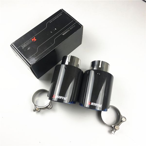 

1 пара углеродного волокна выпускной наконечник универсальный автомобильный akrapovic синий обожженные глушитель для труб