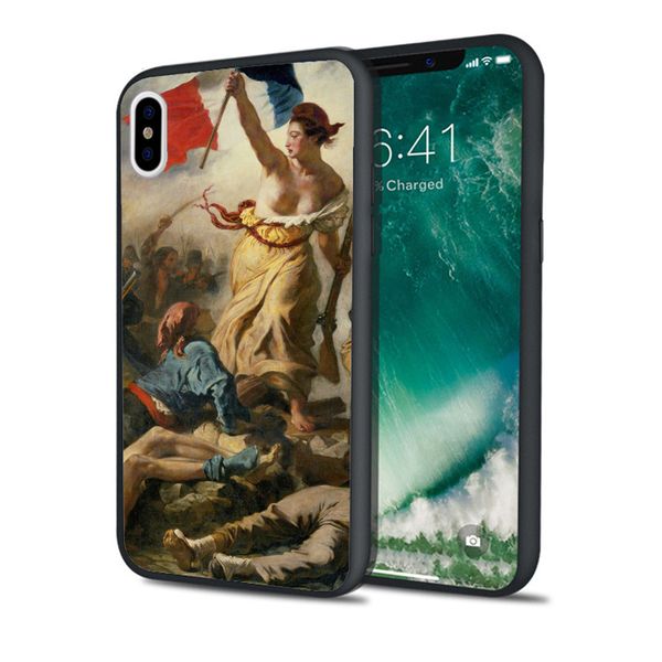

capa luxury french painting case for iphone 11 pro xs max xr 8 7 6s plus 5s se 5 case soft silicone cover.