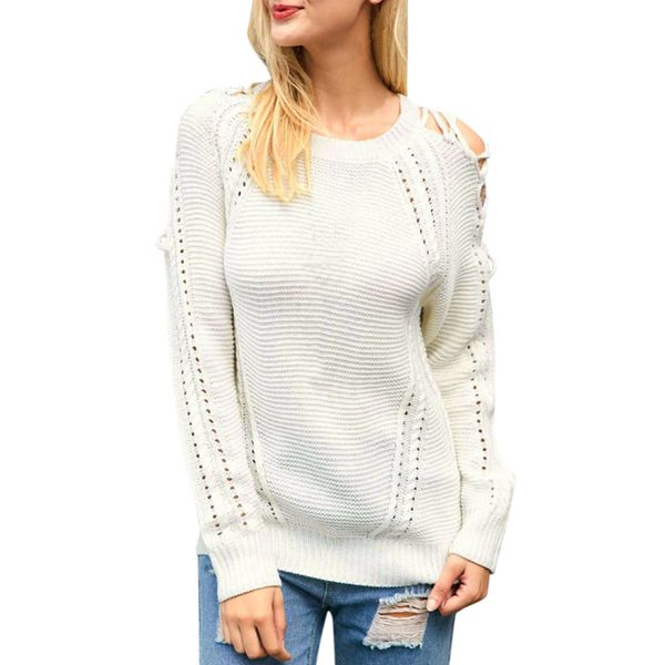

2019 winter clothes women casual pullover knitted solid off the shoulder long sleeve o-neck sweters invierno pull femme #g3, White;black