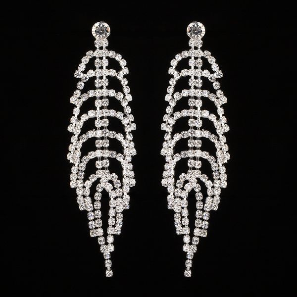

jewelry diamond earring ear nail earrings fully-jewelled eardrop, Golden