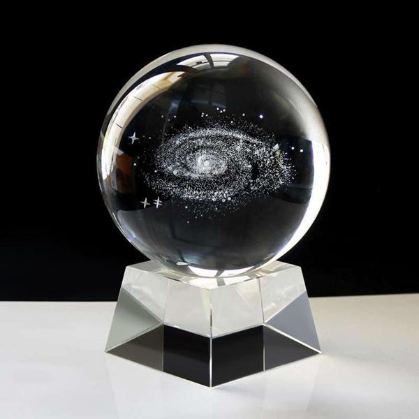 

3d inner engraved galaxy miniature crystal ball glass craft decoration gift