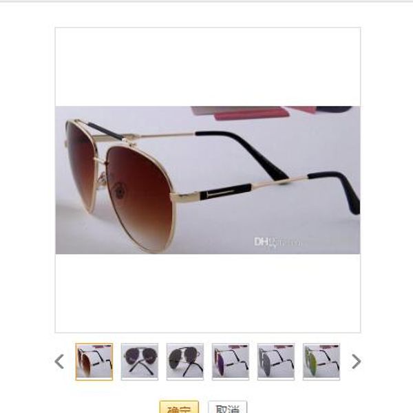 

1pcs brand designer green lens sunglasses txrppr classic pilot sun glasses gold frame for men women glasses uv400 62mm lens come box tom, White;black