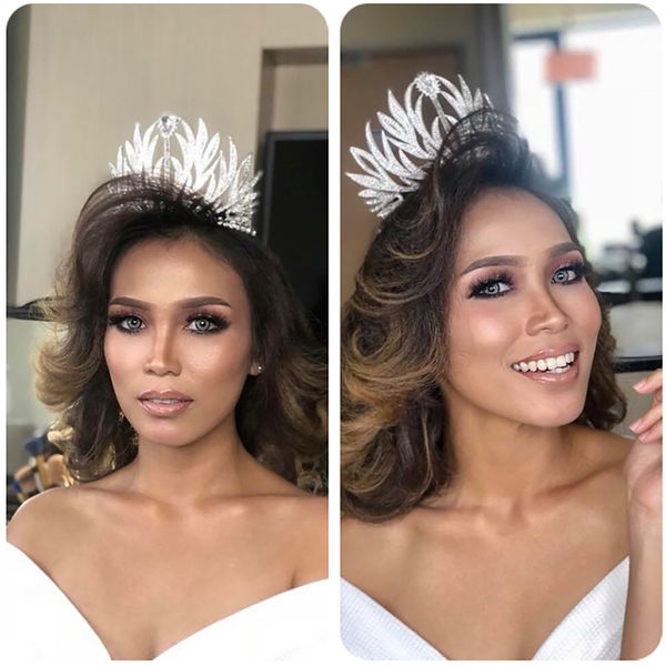 

luxury crystal silver crown bride wedding crown dance performance hair accessories wedding pgraphy accessories, Golden;white
