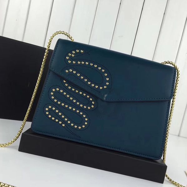 

designer luxury handbags purses women wallet fashion gilt enamel snake's head plain color letter lady crossbody chain bag