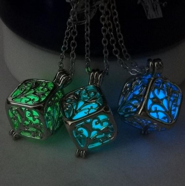 

love magic box luminous p box necklace factory wholesale djn129 mix order pendant necklaces jewelry, Silver