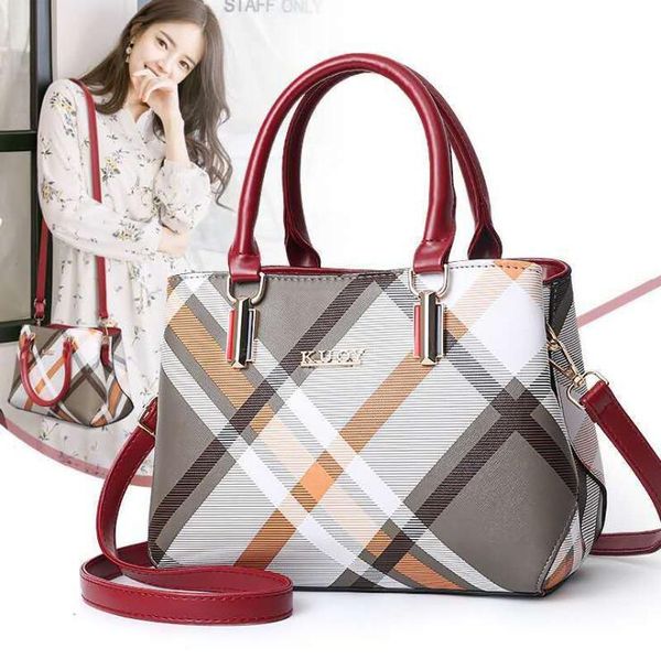 

high-end style designer ladies nylon shoulder bag plaid print clutch famous designer messenger bag