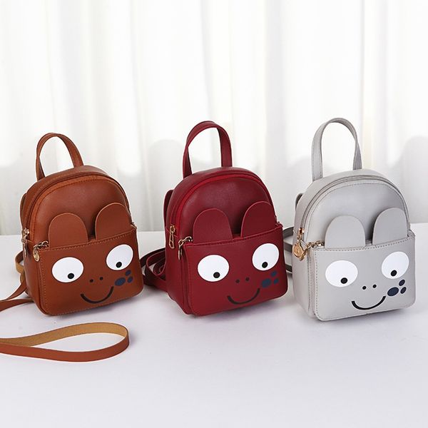 

mini backpack women pu leather shoulder bag for teenage girls cute cartoon eyes small bagpack female ladies school backpack #10