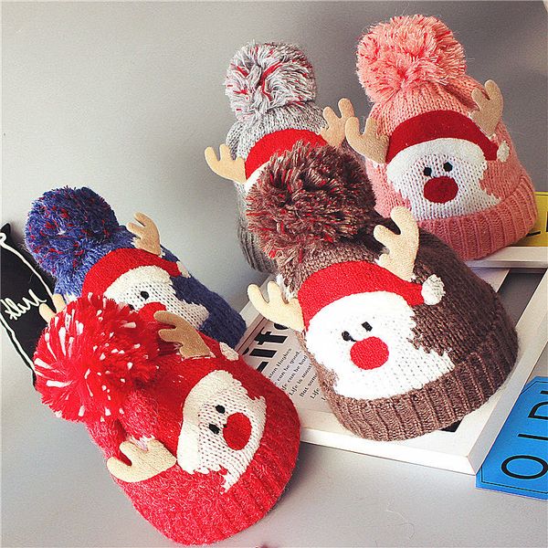 

2018 newborn toddler kids christmas hat girls&boys baby infants xmas winter warm crochet knit hat beanie cap