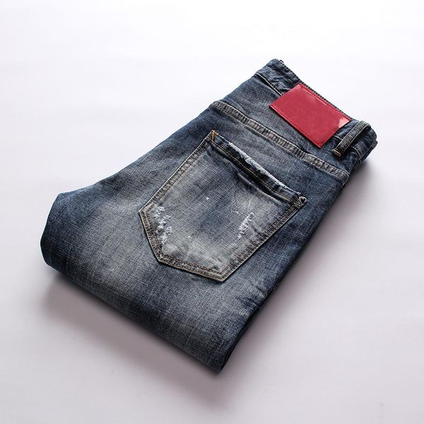 

19aw d2 fashion boutique trend mens designer jeans high end brand classic jeans washed holes old casual mens shoes selling, Blue