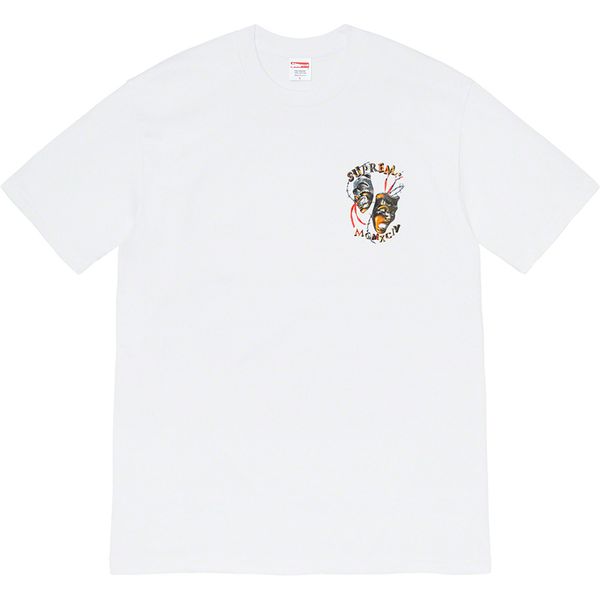 

20ss laugh now tee clown face thorns smiley face mask short-sleeved t-shirt, Red