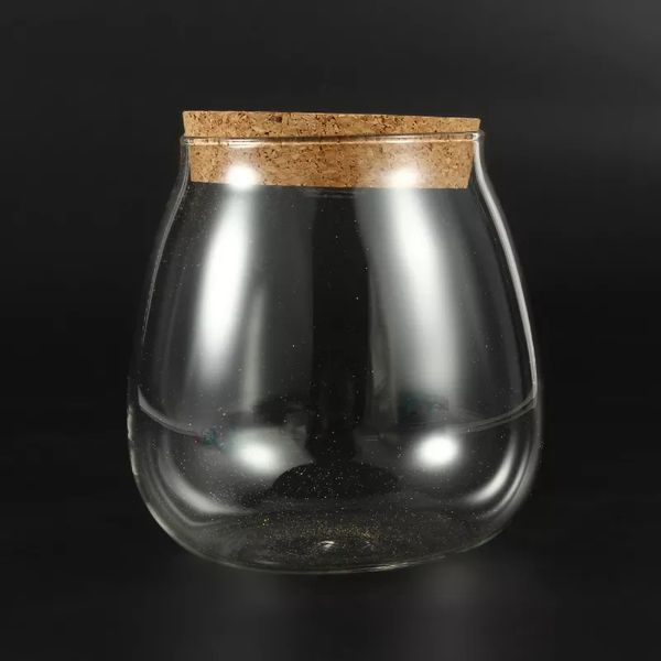 

water drop shaped diy moss micro landscape glass vase bottle with led light home decor