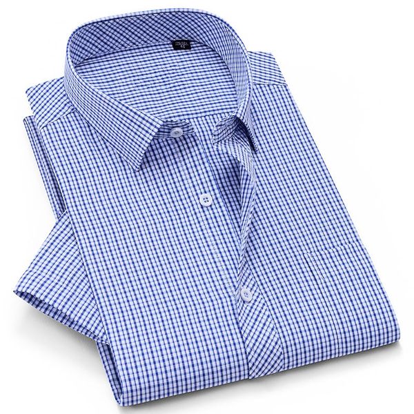 

men's casual shirts summer short sleeve regular-fit dress shirt with front pocket high-quality thin smart factory-direct-clothing, White;black