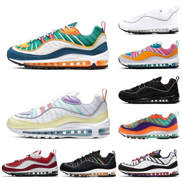 

classic 98 men women running shoes easter off noir gundam team orange triple black white 98s mens trainers sports sneakers size 36-45