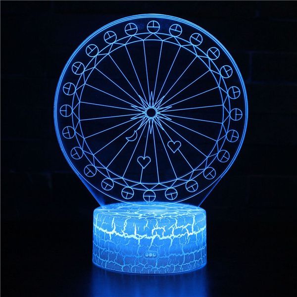 

entertainment facilities series 3d stereo vision lamp acrylic 7 colors changing usb bedroom bedside night light desk lamp